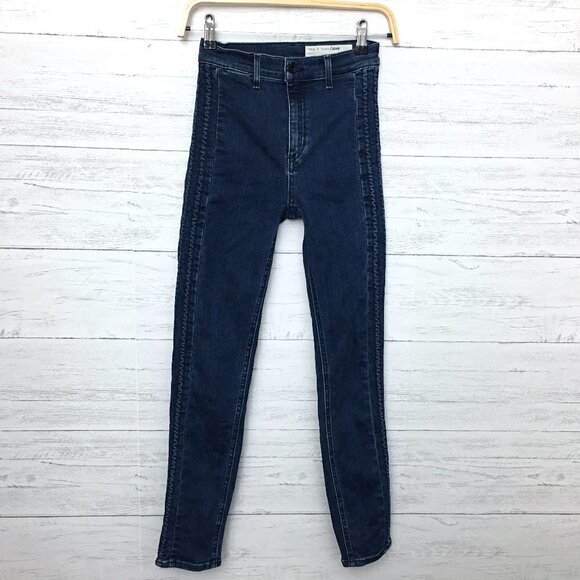 Rag & Bone Women's Jeans Skinny Side Leg Detail Dark Wash size 25 length 28" - Picture 1 of 11